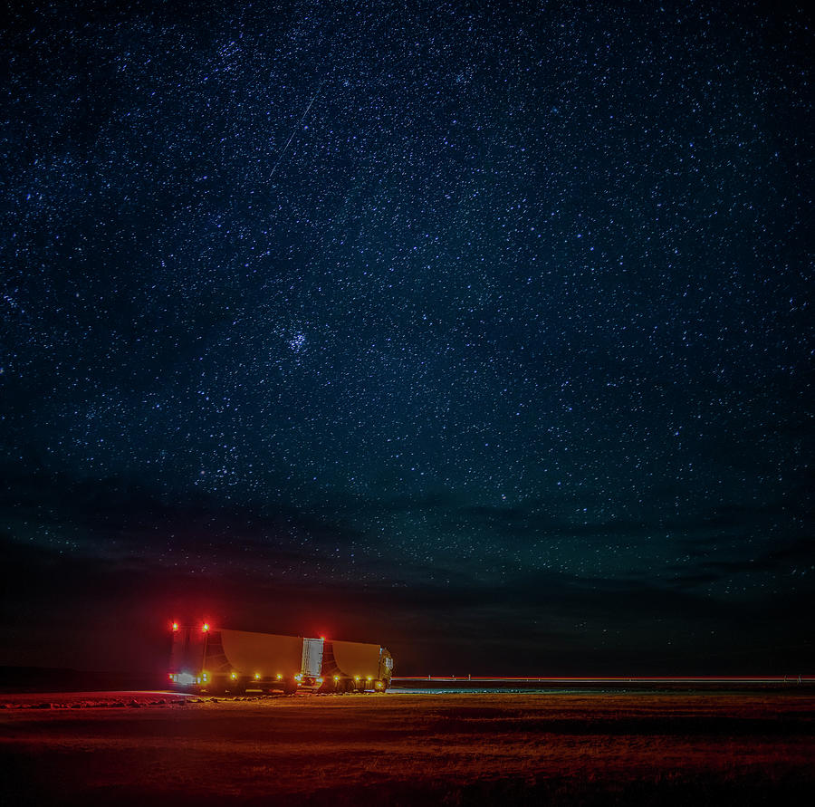 Truck On The Move With A Starry Night Photograph by Arctic-images