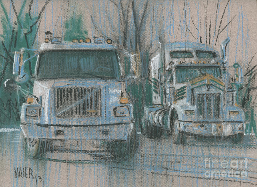 Truck Stop Drawing by Donald Maier
