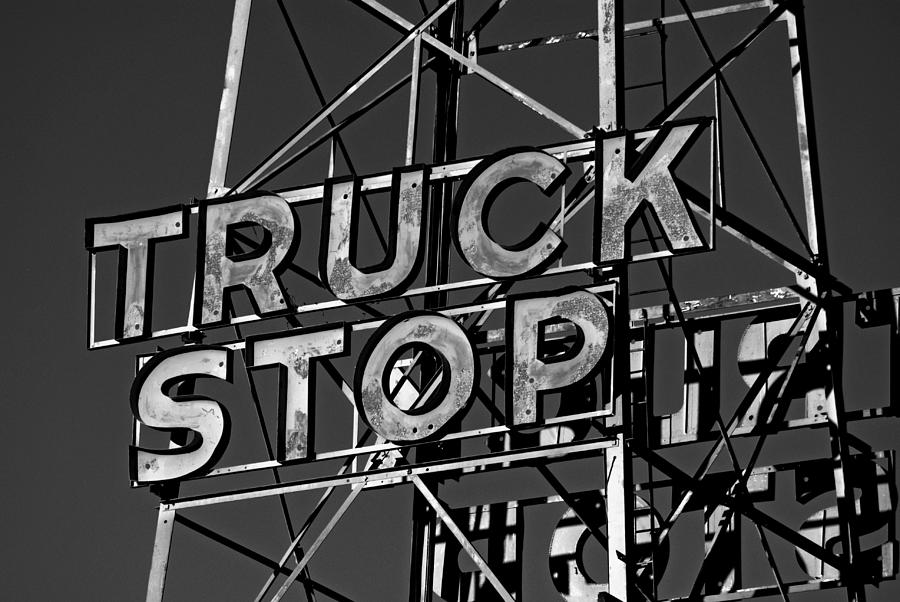 Truck Stop Sign Photograph by Daniel Woodrum