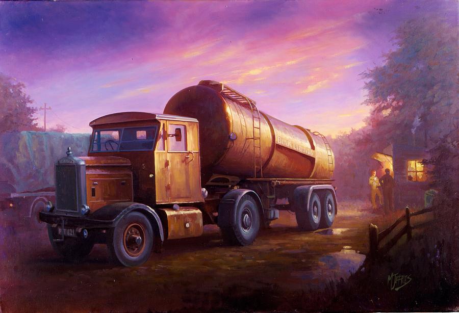 Truckstop 1956 Painting by Mike Jeffries