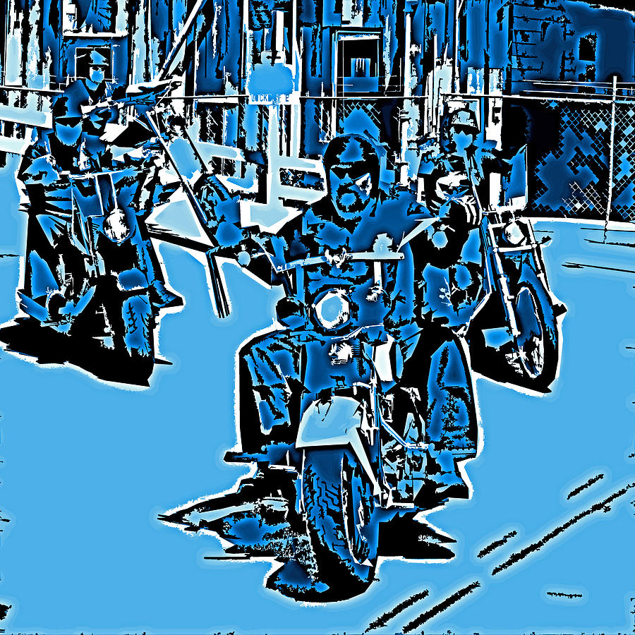 True Blue Bikers Photograph by Joseph Coulombe