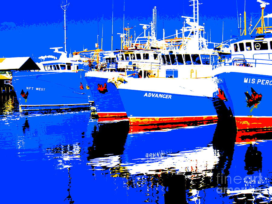 true blue fishing boats in fremantle photograph by roberto