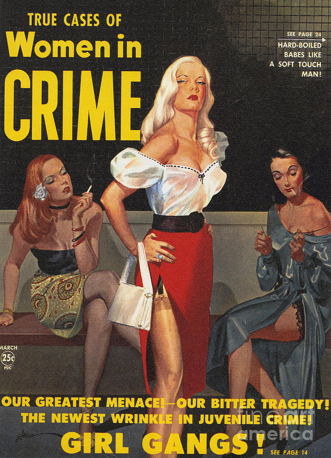 American Drawing - True Cases Of Women In Crime 1950 by The Advertising Archives