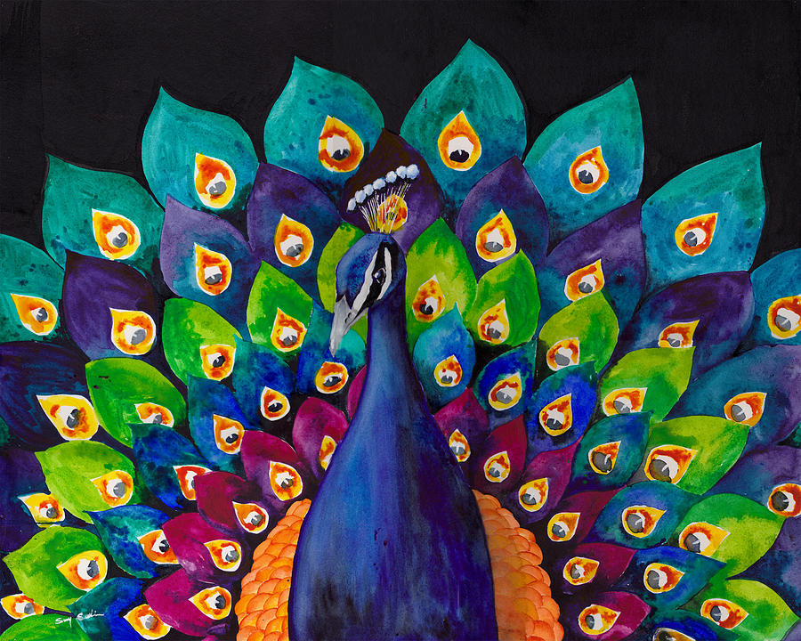 Peacock Painting - True Colors by Susy Soulies