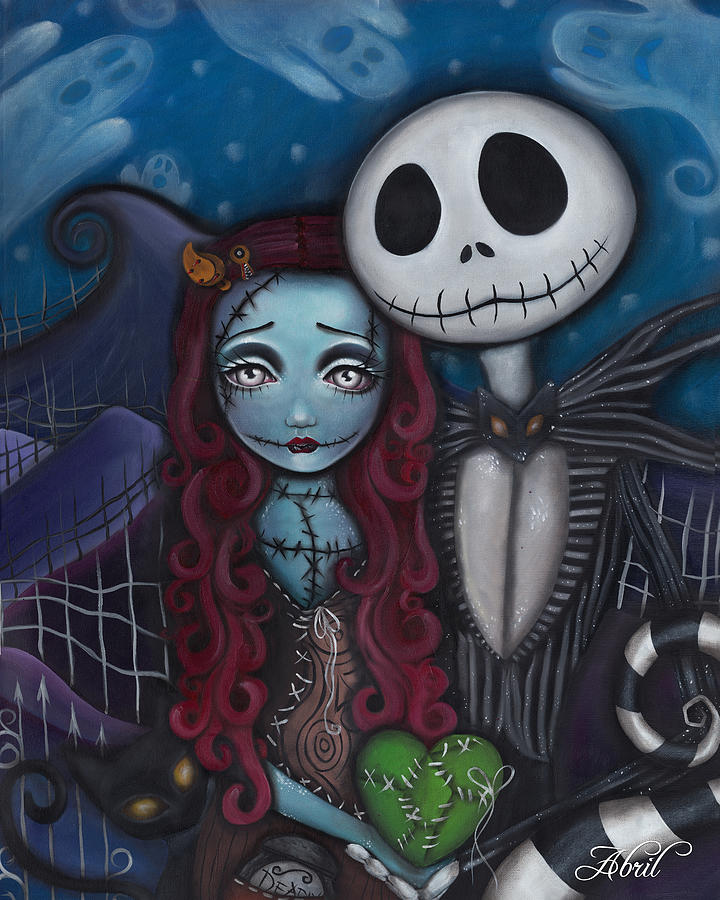 Nightmare Before Christmas Painting - True Love  by Abril Andrade