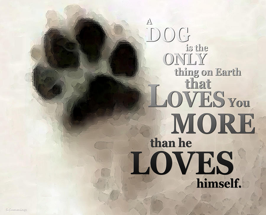 Dog Painting - True Love - By Sharon Cummings Words by Billings by Sharon Cummings