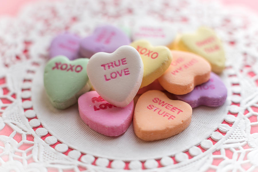 True Love Valentine Candy Hearts Photograph by Terry DeLuco