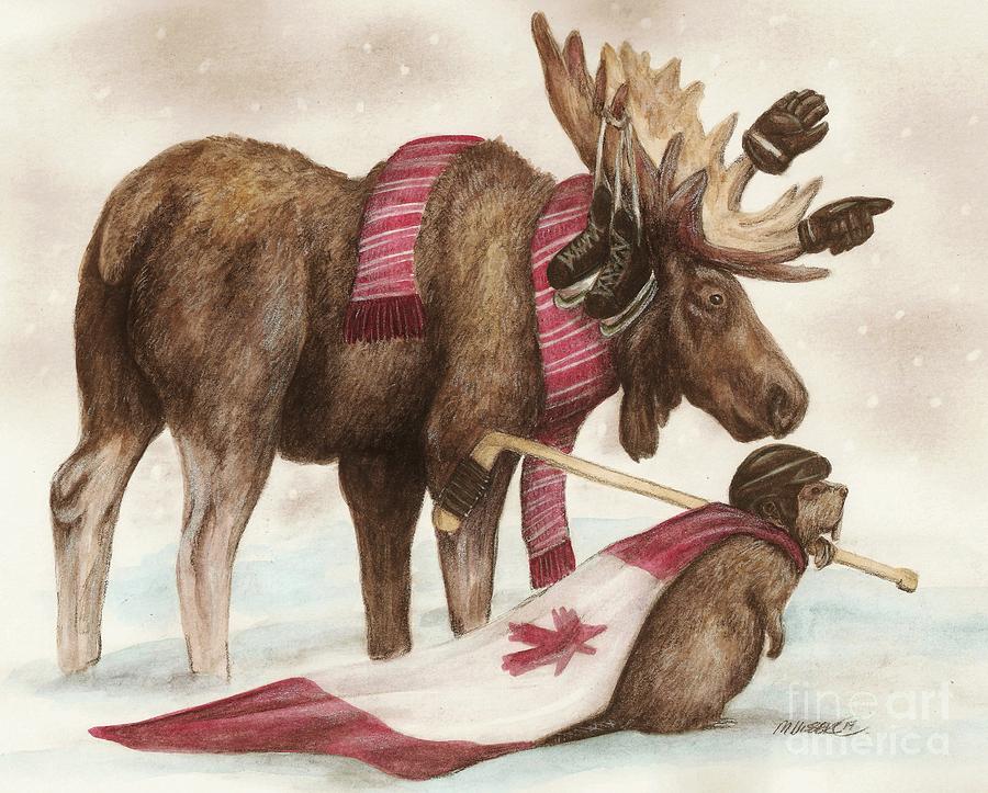 Moose Drawing - True North by Meagan  Visser