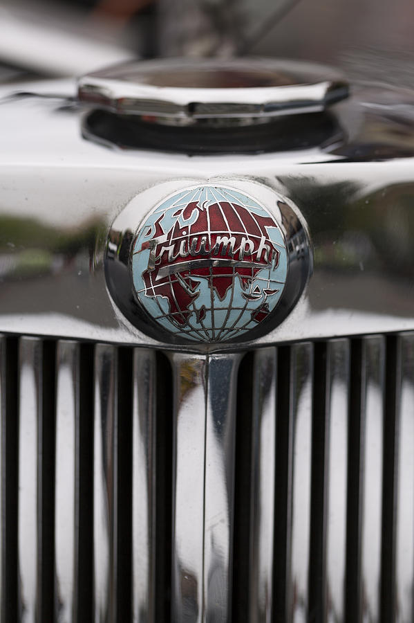 Car Photograph - Truimph Roadster Emblem Color by Scott Campbell