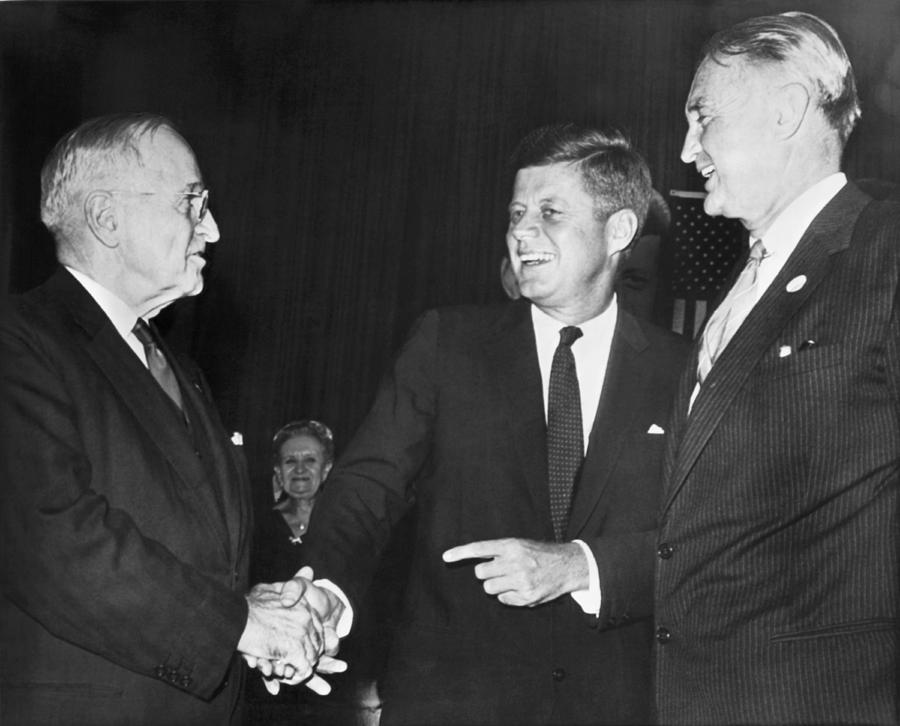 Truman, Kennedy, And Symington Photograph by Underwood Archives
