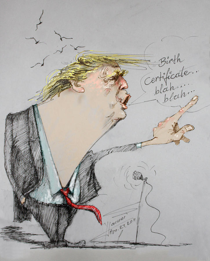 Donald Trump Drawing - Trump in a mission....Much Ado About Nothing. by Ylli Haruni