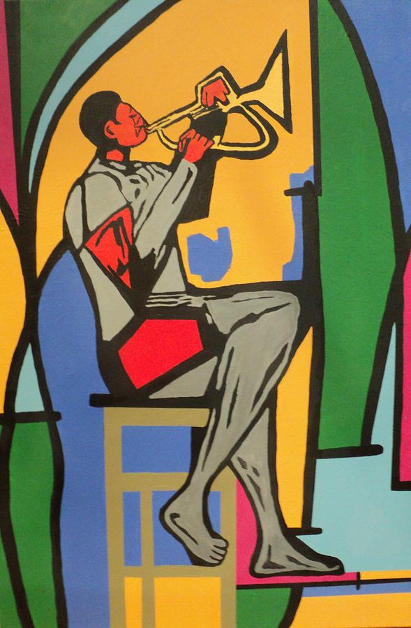 Trumpet Player III Painting by Angelo Thomas
