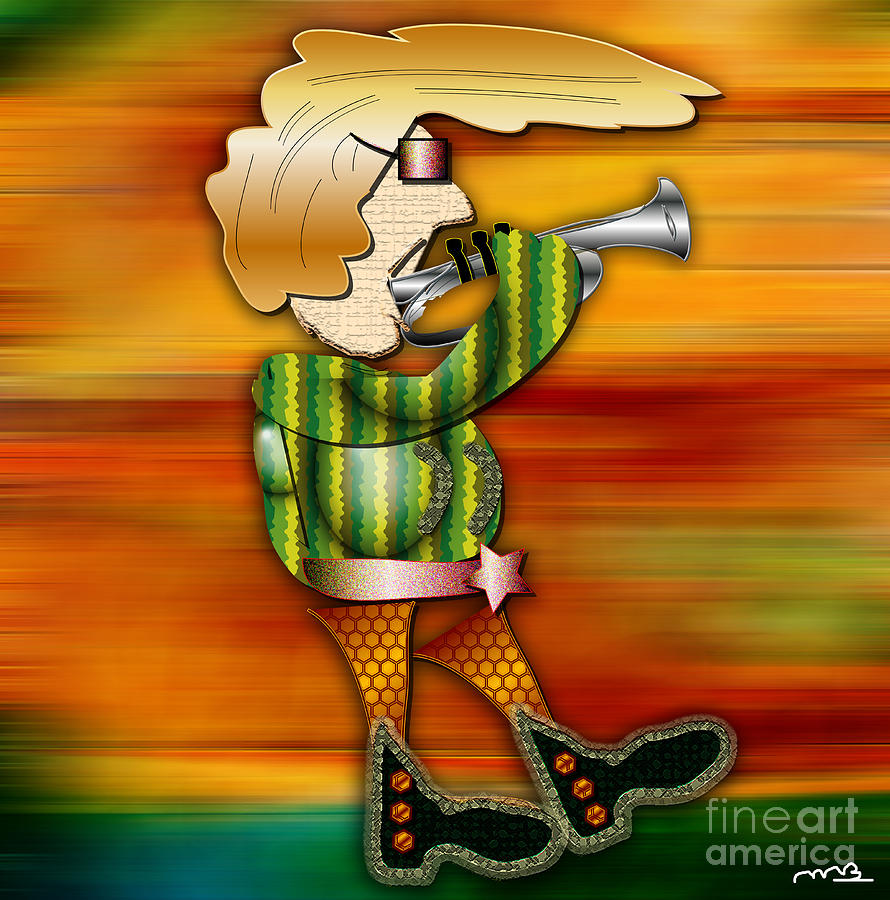 Trumpet Player Mixed Media by Marvin Blaine