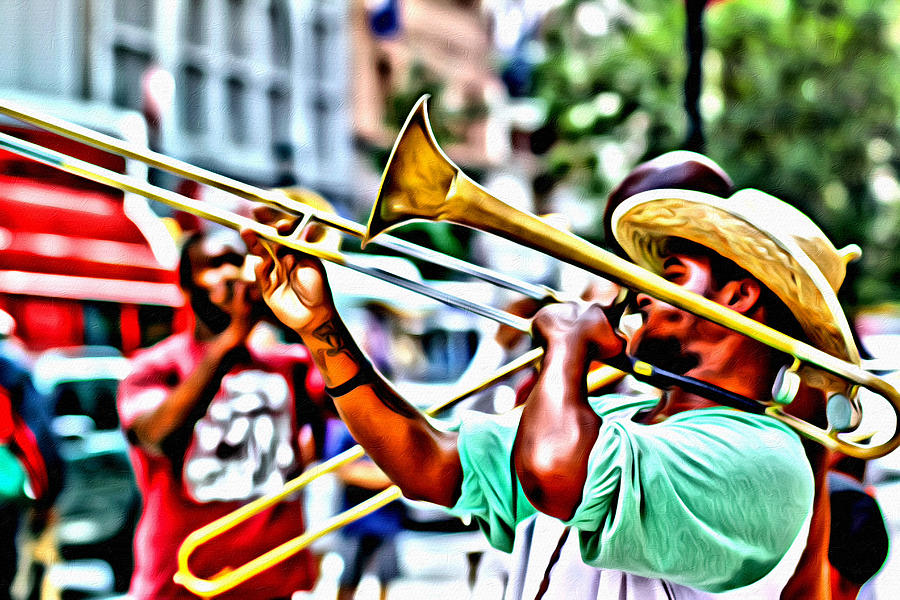 Trumpeter In The Street Photograph by Alice Gipson