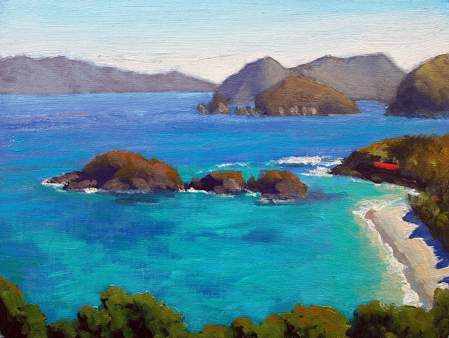 St. John Island Painting - Trunk Bay Overlook - St. John by Armand Cabrera St. John Island Painting - Trunk Bay Overlook - St. John by Armand Cabrera