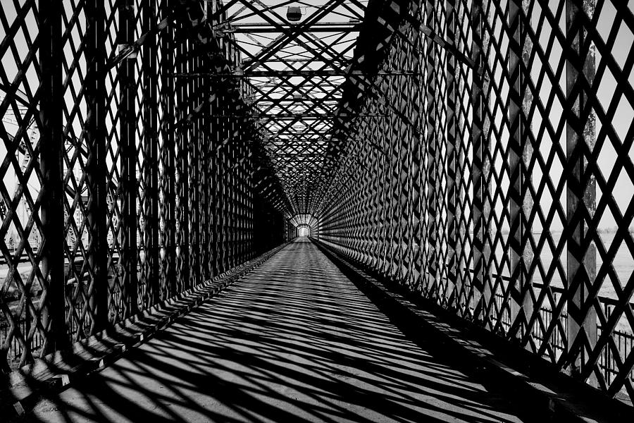 Architecture Photograph - Truss bridge black withe by Jan Sieminski
