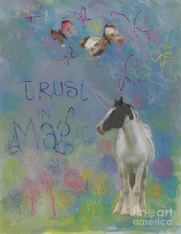Unicorn Painting - Trust in Magic by Kimberly Santini