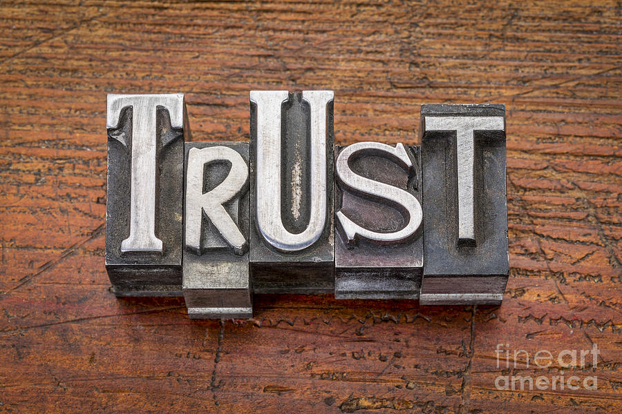 Trust Word In Metal Type  Photograph by Marek Uliasz