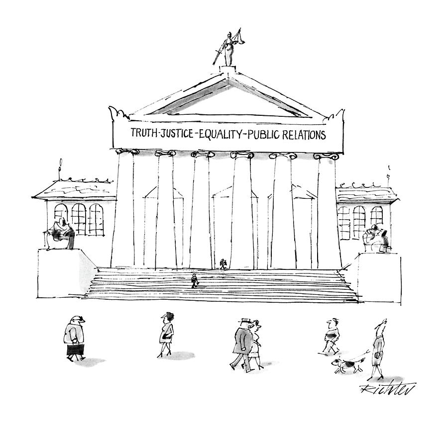 Truth Justice Equality Public Relations Drawing by Mischa Richter