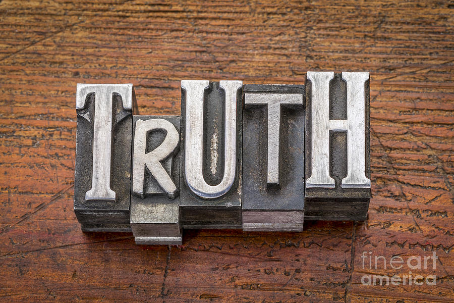 Truth Word In Metal Type Photograph by Marek Uliasz