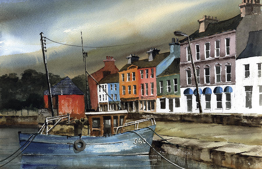Trwler in Bantry  West Cork Painting by Val Byrne