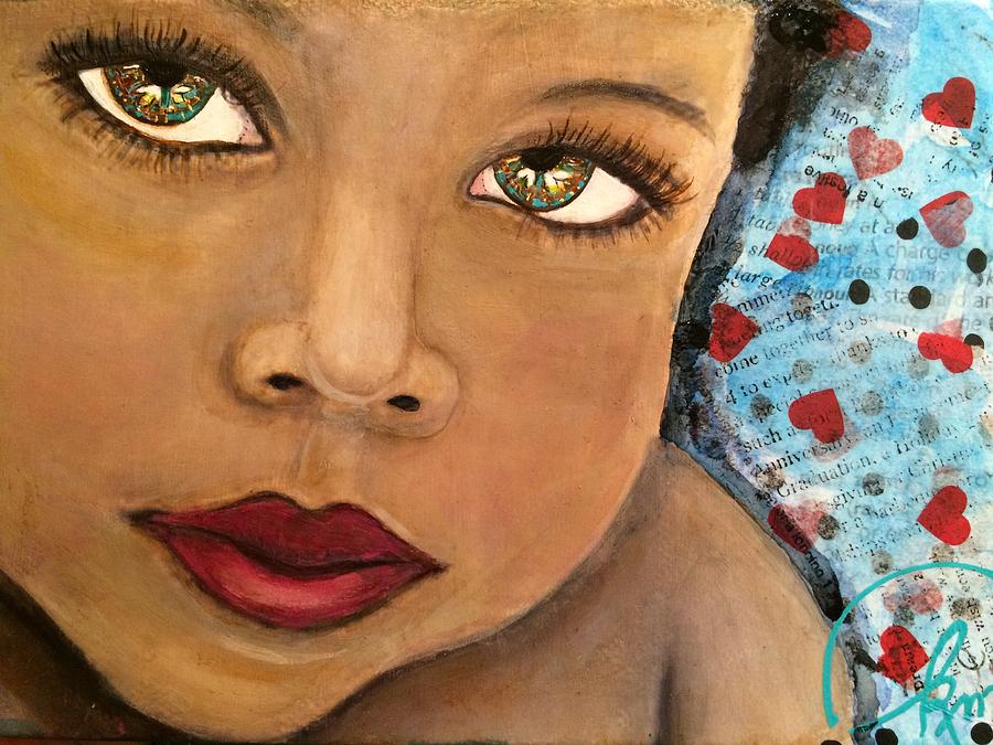 Portrait Painting - Try Love by Kitty Miller