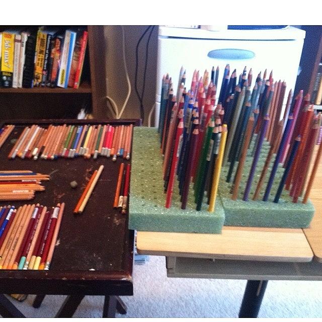 Create Photograph - Trying To Organize These Pencils.. Foam by Desmond Manuel
