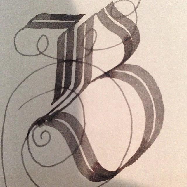 Calligraphy Photograph - Trying To Play With Flourishing My by Zach Falle