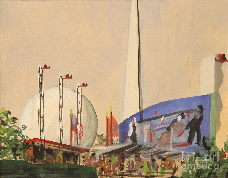 Trylon and Perisphere Worlds Fair 1939 Painting by Art By Tolpo Collection