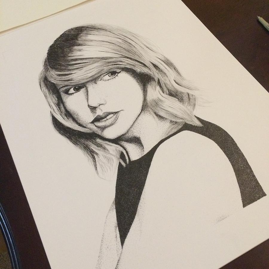 Taylor Swift Drawing - T.S by Richie Wentworth