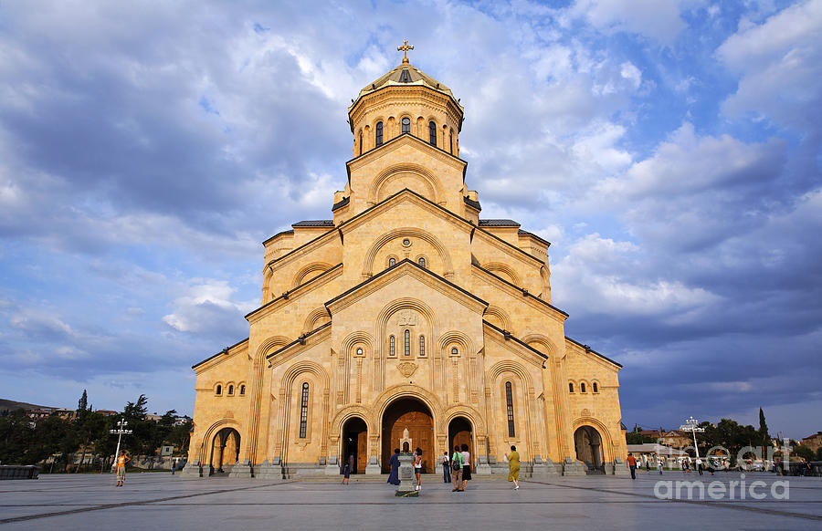 Architecture Photograph - Tsminda Sameba Cathedral Tbilisi by Robert Preston
