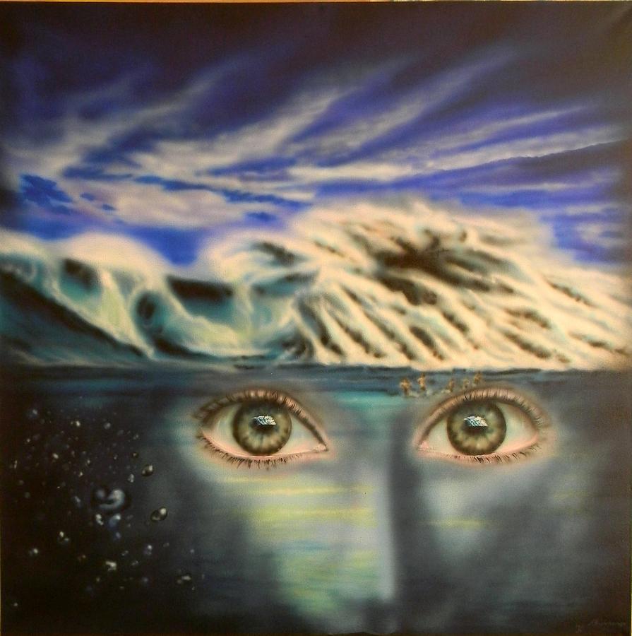 Tsunami Painting - Tsunami Eyes by Alexander Bukhanov
