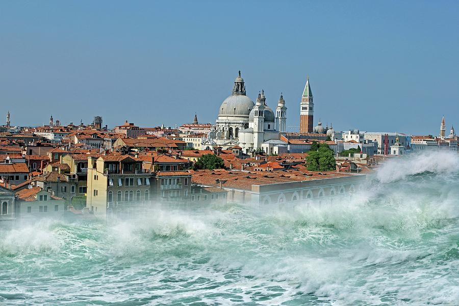 Tsunami Striking Venice Photograph by Tony Craddock/science Photo Library