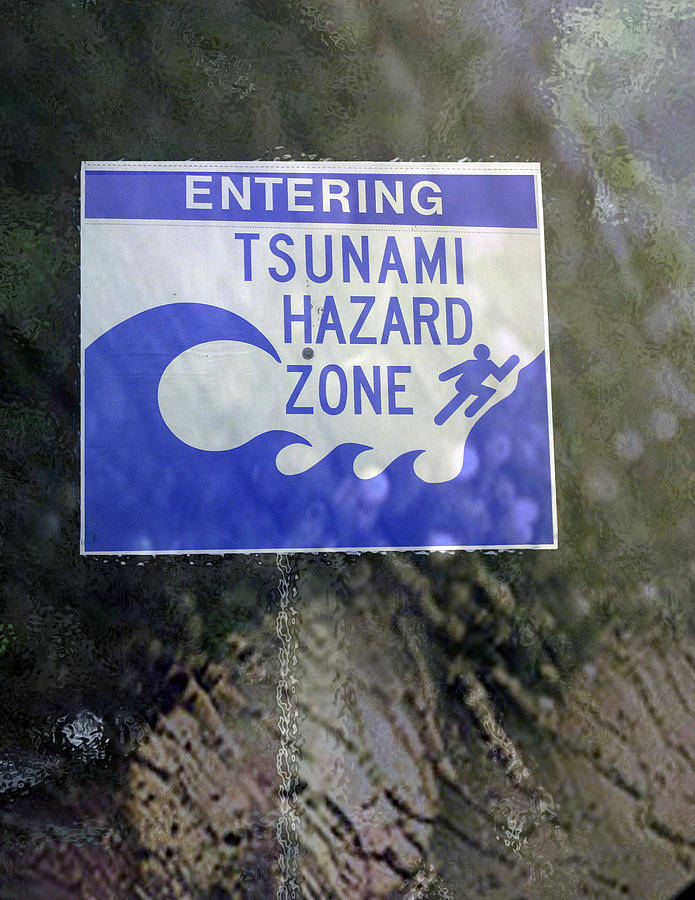 Tsunami Warning Sign Photograph