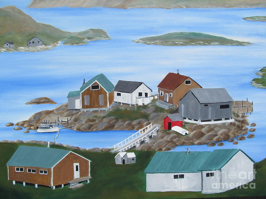 Tub Harbour Labrador Newfoundland Painting by Beverly Livingstone