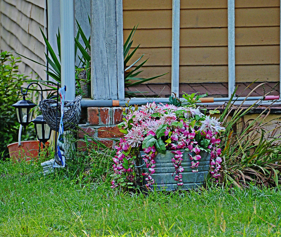 Tub of Flowers Photograph by Linda Brown
