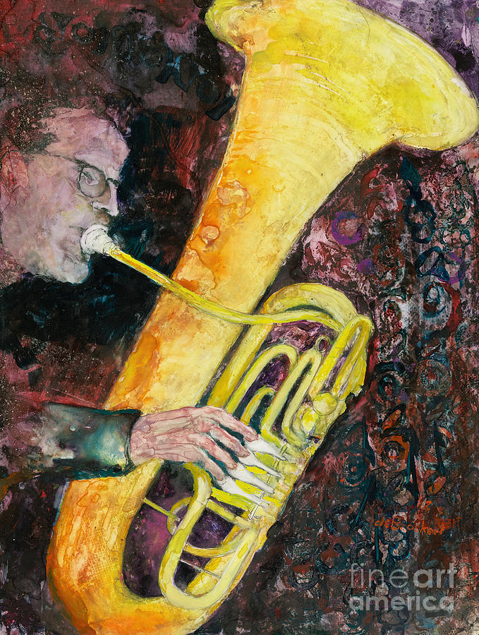 Tuba Time I Painting by Gary DeBroekert
