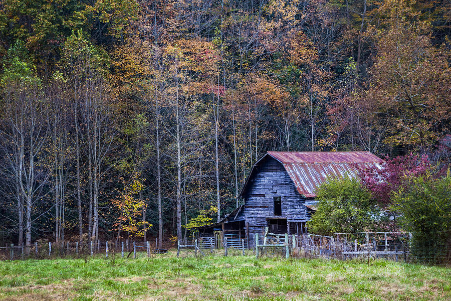 Barn Photograph - Tucked into Fall by Debra and Dave Vanderlaan