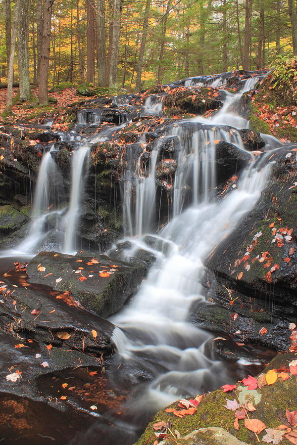 Fall Photograph - Tucker Brook Falls in Autumn by John Burk
