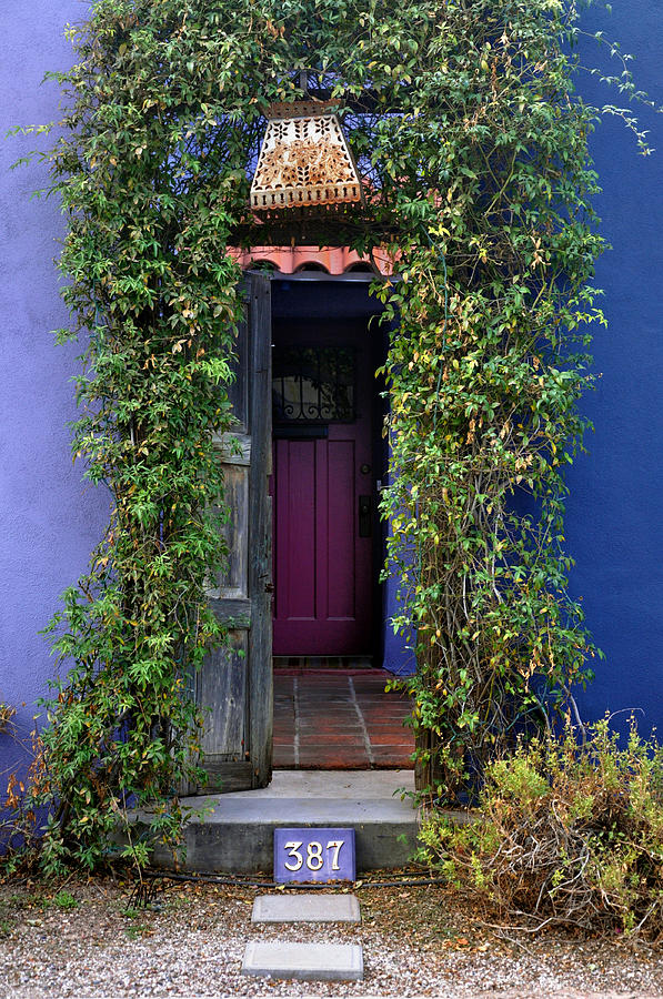 Tucson Barrio Doors - Blues and Purple Photograph by Mark Valentine