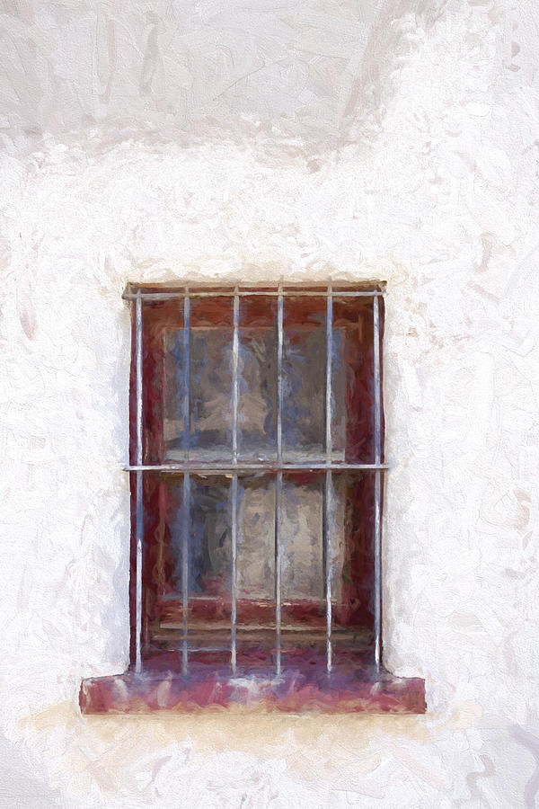 Tucson Barrio Window Painterly Effect Mixed Media by Carol Leigh