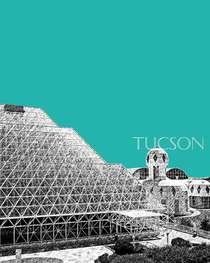 Architecture Digital Art - Tucson Biosphere 2 - Teal by DB Artist