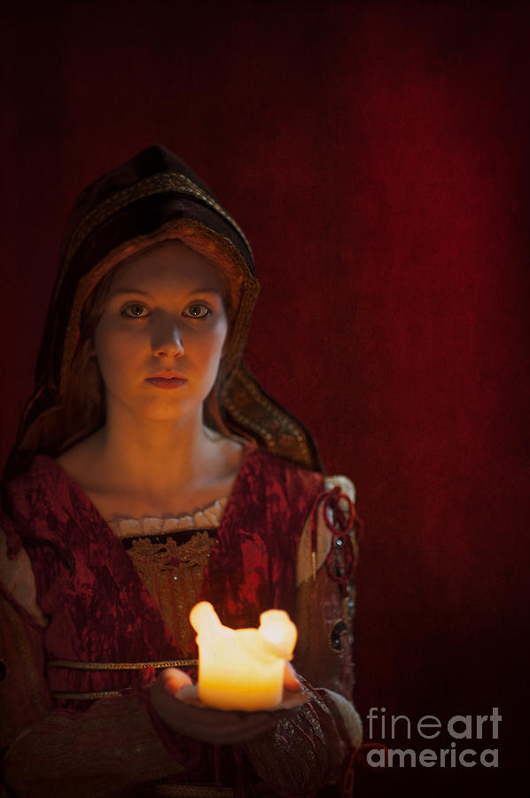 Tudor Medieval Woman Holding A Candle Photograph By Lee Avison 3883