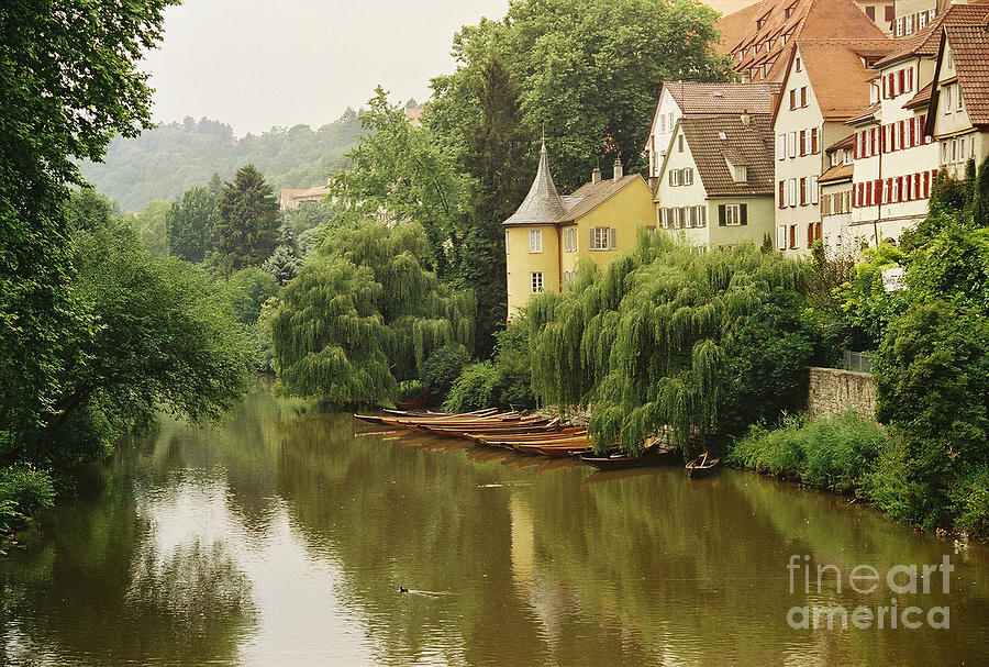 Boat Photograph - Tuebingen, Germany by Holly C. Freeman