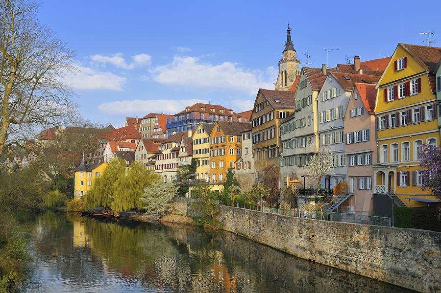 Tuebingen Neckarfront with beautiful old houses Photograph by Matthias Hauser
