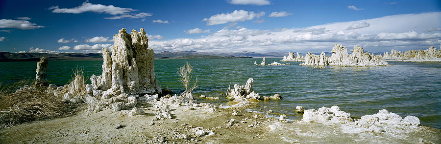 Nature Photograph - Tufa Rock Formations At The Lakeside by Panoramic Images