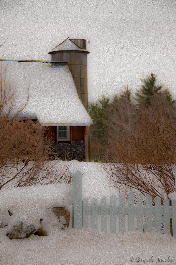 Tuftonboro Farm in Snow Photograph by Brenda Jacobs