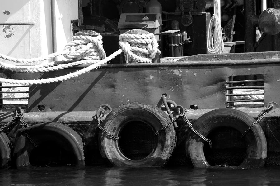 Tug 2 Black and White Photograph by Mary Bedy