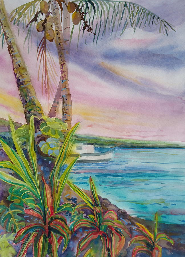 Tug at Hilo Bay Painting by Diane Renchler
