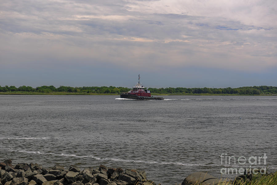 Tug Crusing the Cooper RIver Photograph by Dale Powell
